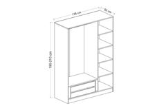 Medway Tideway Kledingkast met 3 Deuren en 2 Lades, 190 cm, Antraciet en Walnoot