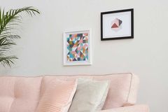 Geometrische Vormen Afbeelding met Frame, Wit