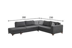 Masse Hoekbank Links, Antraciet