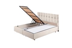 Paris Boxspringbed met Hoofdbord, 180x200 cm, Creme