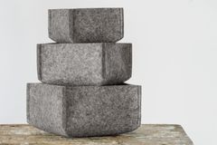 Homing 3 Piece Felt Basket Set, Grey