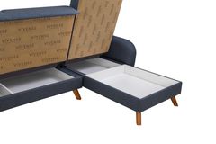 Hera Hoekbank met slaapfunctie met dubbel opslagruimte, Donkerblauw
