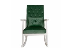 Asedia Trend Schommelstoel Gestoffeerd, Groen & Wit