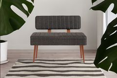 Vina Opbergbank Gestoffeerd, Walnoot & Antraciet