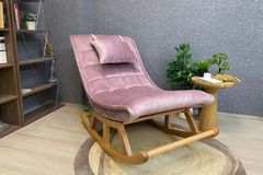 Asedia Maeve Schommelstoel, Roze & Natuurlijke Kleur