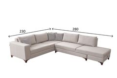 Masse Hoekbank Rechts, Creme