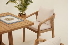 Monte Carlo Houten Tuinset, 6 Zits, Creme