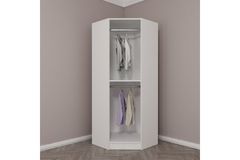 Tideway Hoekkledingkast, 210 cm, Wit en Walnoot