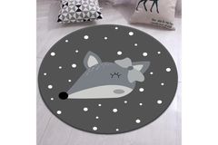 Cobbler Animal Print Children's Rug, 133 x 133 cm, Grey