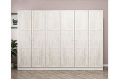 Medway Country Kledingkast met 6 Deuren en 2 Lades, Wit