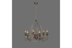 Hohenzollern Hanglamp met 6 Lampjes, Mat Goud