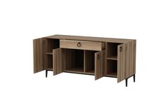 Medway Moon Moderne Dressoir, 160 cm, Goud en Walnoot