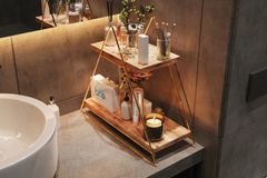 Bino Triangle Bathroom Cosmetic Organizer, Gold