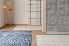 Emma Rug, 120 x 180 cm, White & Navy