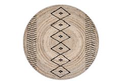 Rovigo Geometric Round Rug, 100 x 100 cm, Beige