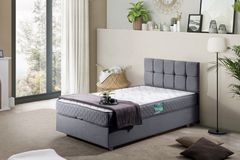 Paris Boxspringbed met Hoofdbord, 100x200 cm, Grijs