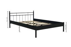 Lalas-S Metalen Bedframe, 120x200 cm, Zwart