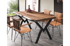 Agron Keukentafel, 140x90 cm, Walnoot & Zwart