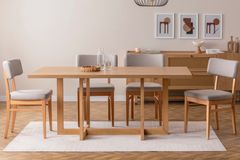 Madison Fixed Dining Table, 90 x 180 cm, Oak