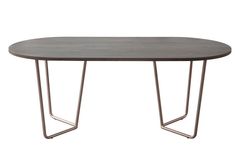 Etna 4-6 Seat Fixed Dining Table, Dark Wood & Chrome