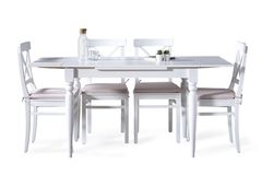 White Eettafelset, 120x80 cm, Creme