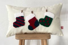 Galia Design Kerst Sokken Punch Gevuld Kussenhoes