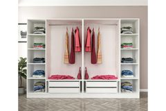 Medway Tideway Kledingkast met 6 Deuren en 4 Lades, 190 cm, Wit en Zwart