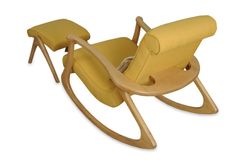 Asien Schommelstoel, Asgrauw, Geel en Natuurlijke Kleur