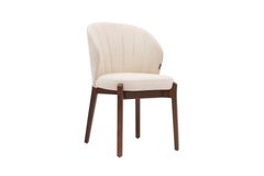 Mia Dining Chair, Cream & Walnut