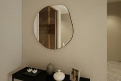 Magnolia Decorative Wall Mirror, 89 x 89 cm, Black