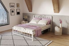 Bella Metalen Bedframe, 160x200 cm, Wit