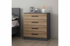 Tideway Ladekast met 4 Lades, Antraciet en Walnoot