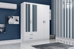 Novado Kledingkast met 4 Deuren, 2 Lades en Spiegel