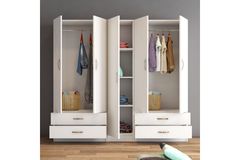 Jennie 5 Door Wardrobe, White