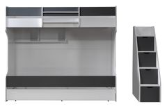 Scotia Stapelbed met Onderbed, 90x190 cm, Antraciet