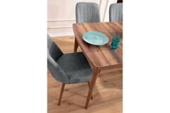 Lydiana Eettafelset voor 6 Personen, 130x80 cm, Grijs