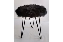 Impala Pluche Poef, Zwart