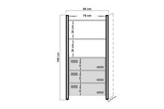 Cosmo Cortex Bookcase, 180 cm, Walnut