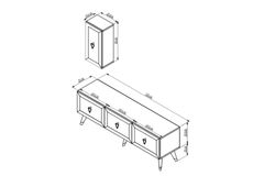 Bare Tv-Meubel, Wit Zilver