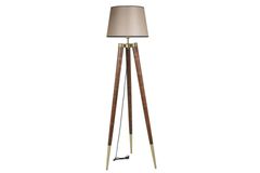 Stil Pyramide Vloerlamp, Beige en Walnoot