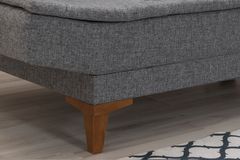 Kelly Hoekbank Links In Linnen Stof, Donkergrijze