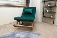 Asedia Maeve Schommelstoel, Groen & Natuurlijke Kleur