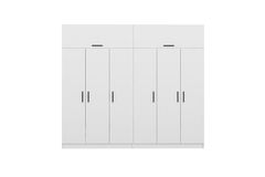 Medway Kledingkast met 6 Deuren, 4 Lades en Bovenkast, Wit