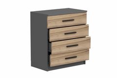 Tideway Ladekast met 4 Lades, Antraciet en Walnoot