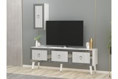 Bare Tv-Meubel, Wit Zilver