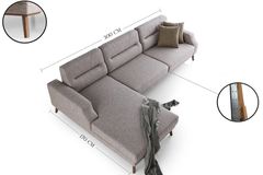 Anka Hoekbank Links, 300x170 cm, Lichtbruin (Kleurkeuze Stof In Showroom)