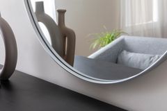 Otto Austyn Ronde Spiegel, 60 cm, Zilver