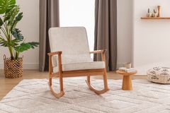 Asien Scandinavische Schommelstoel , Creme &Natuurlijke Kleur