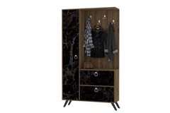 Twist Kledingkast met 3 Deuren en Rekken, Walnoot