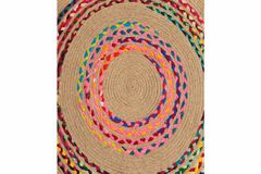 Phoebe Circular Jute Rug, 150 x 150, Multicolour